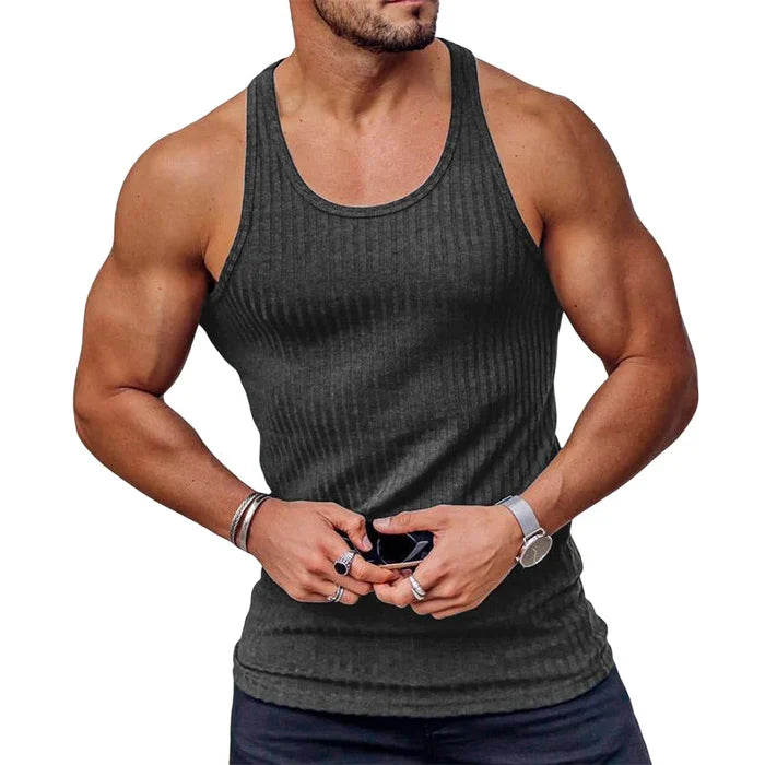 Outwar - Gestreept effen kleuren sportvest voor mannen