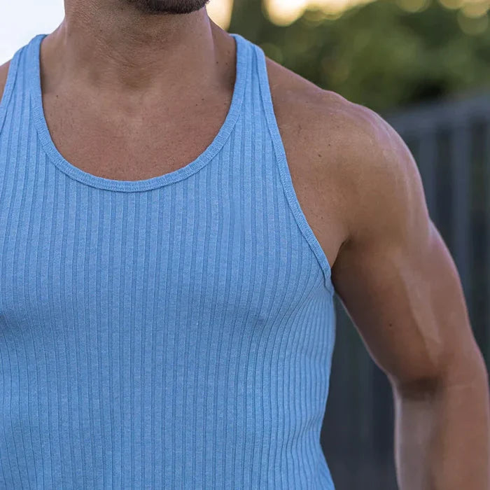 Outwar - Gestreept effen kleuren sportvest voor mannen