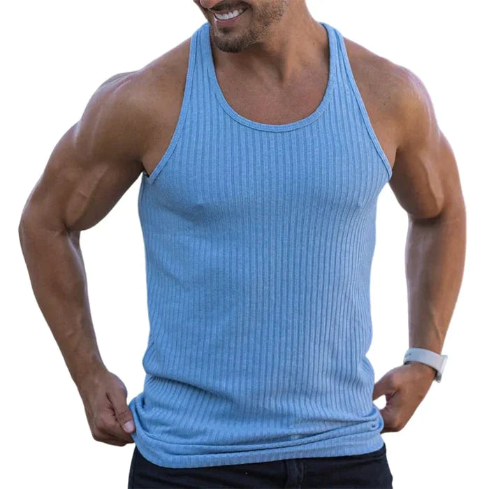 Outwar - Gestreept effen kleuren sportvest voor mannen