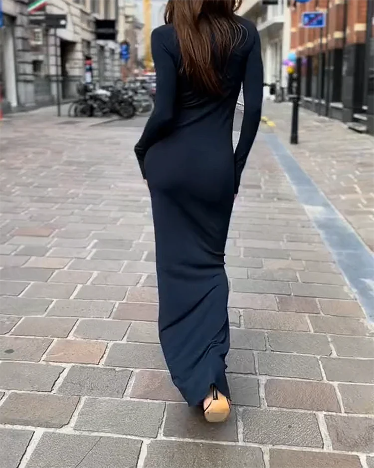 Kiara™ - Lange Mouwen Maxi-Jurk