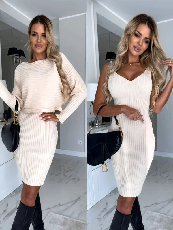 Mathily™ - Gebreide Pullover Sweater en Cami Jurk Stel
