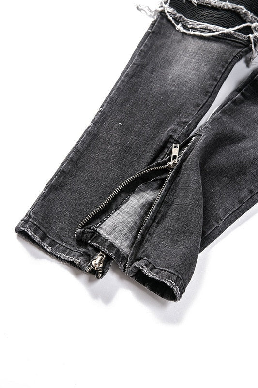 Merola - De blauw gewassen katoenen poly jeans