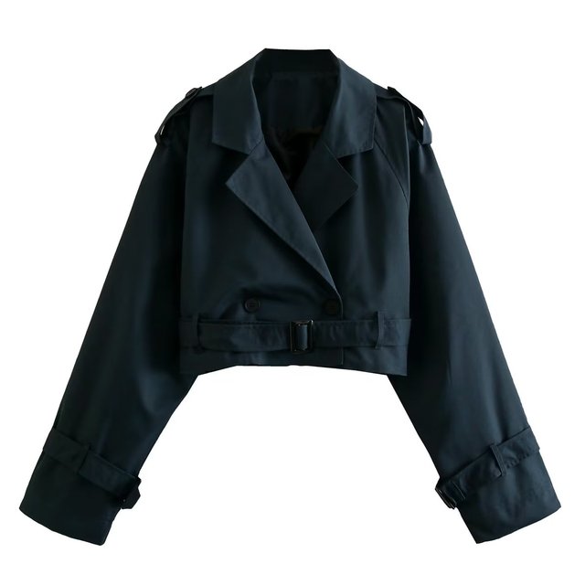 Berthy - Vrouwen Cropped Trench Langarm Mantel