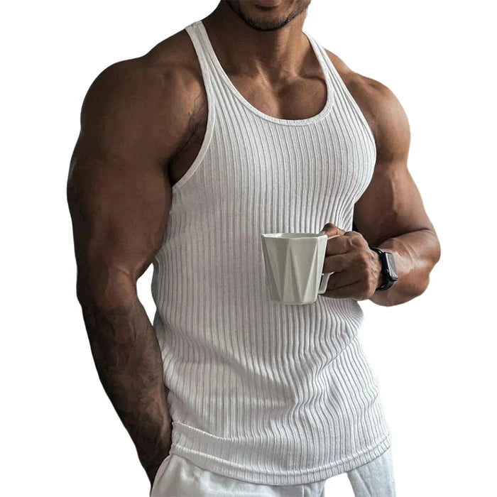 Outwar - Gestreept effen kleuren sportvest voor mannen